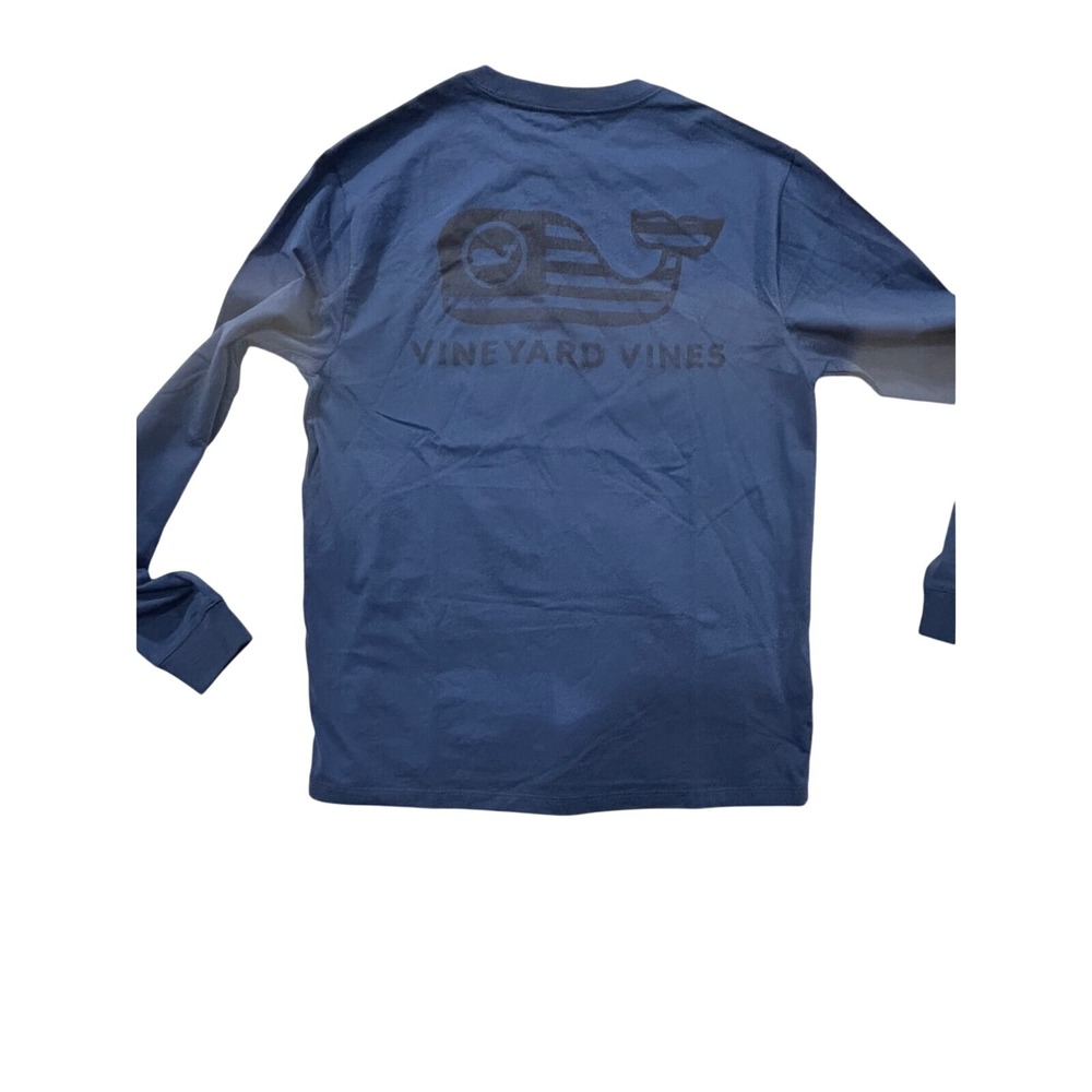 Vineyard Vines Pocket T-Shirt Long Sleeve Patriotic Whale Graphic Small - Picture 4 of 6